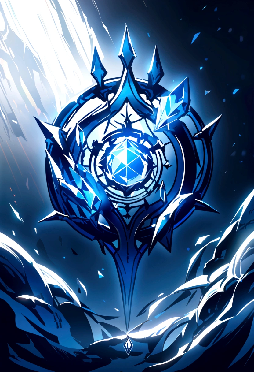 Design the logo that represents the ice element, and represents time, simple logo, highlighted in blue 