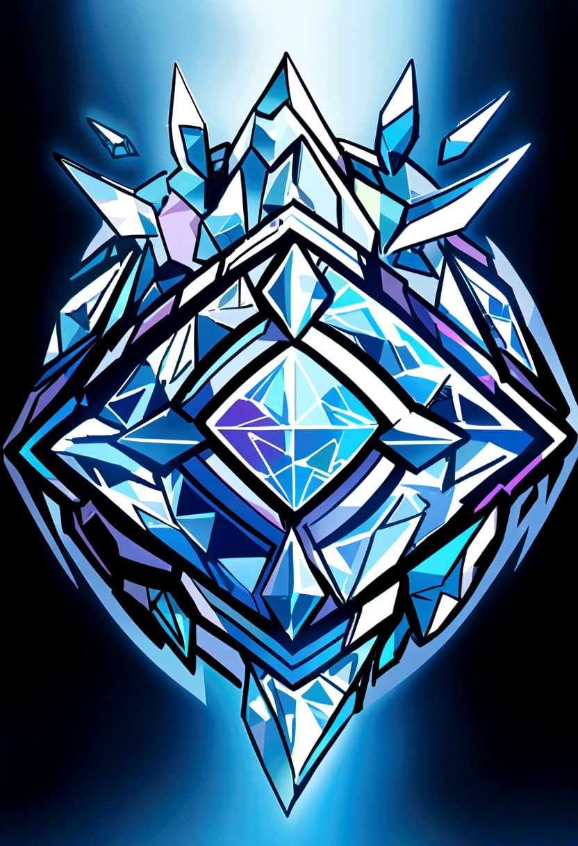 Design the logo that represents the ice element, and superficially represents time, simple logo, highlighted in blue
