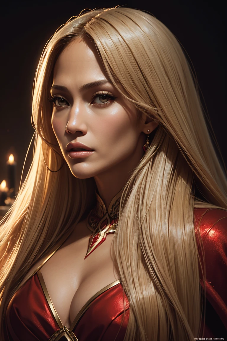 Jennifer Lopez, nude santa claus sexy clothes, character portrait, 2 9 9 0 s, long hair, intricate, elegant, highly detailed, digital painting, artstation, concept art, smooth, sharp focus, illustration, art by wlop, charlie bowater and alexandra fomina