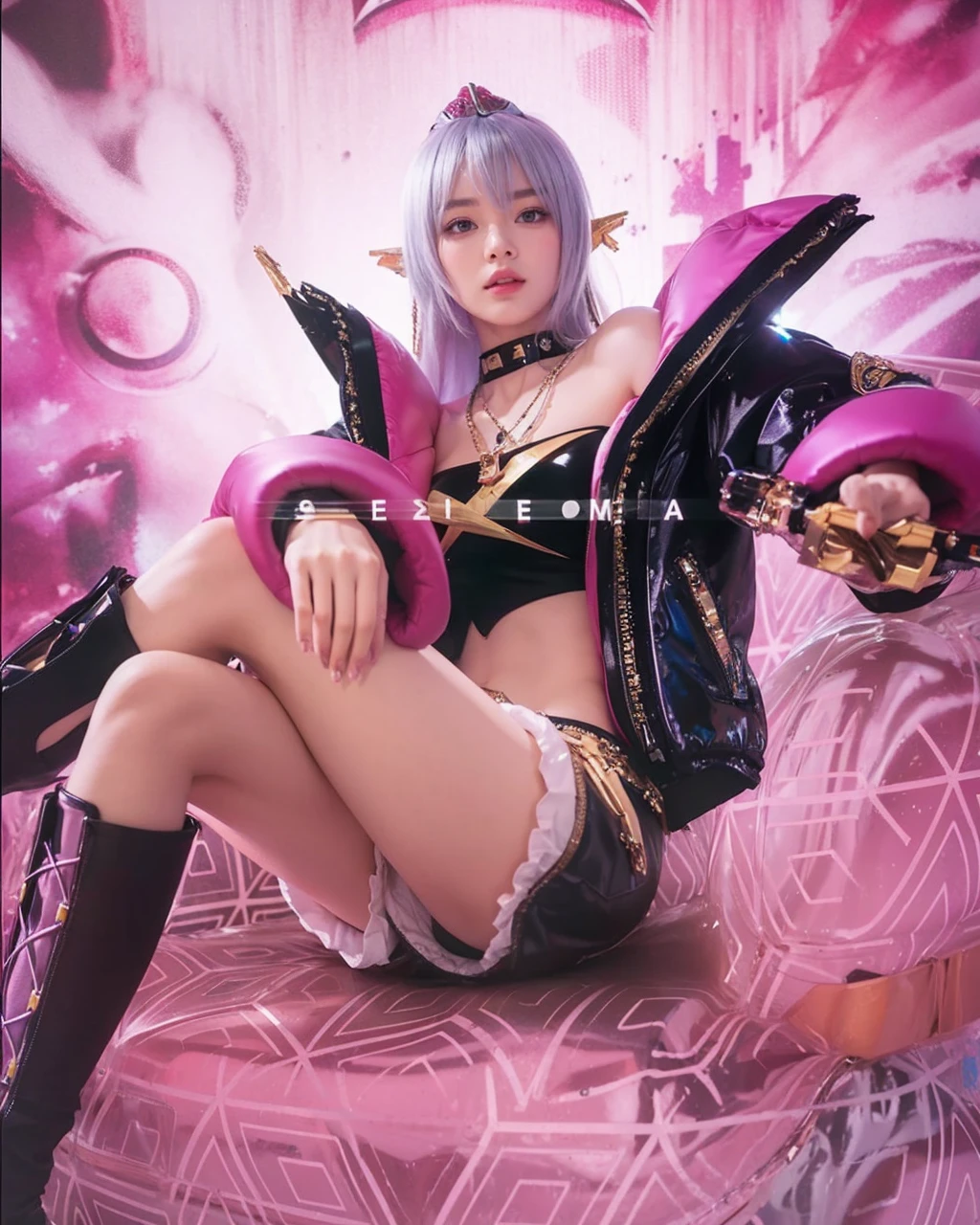 Textured skin, Super Detail, high details, High quality, Best Quality, hight resolution, 1080p, hard disk, Beautiful,(Gundam Girl),Cosplay,Cosplay Competitions,Gundam Girl,Cosplay Girl
