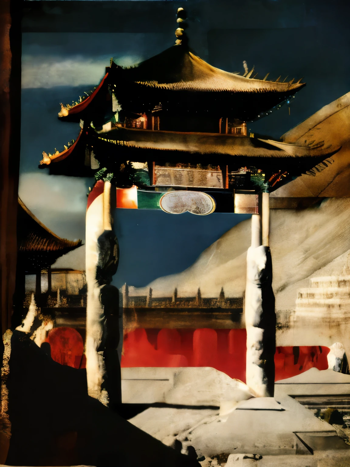 masterpiece, 超现实Collage, Collage《The Forgotten Gate of Time and Space and the Forbidden City》