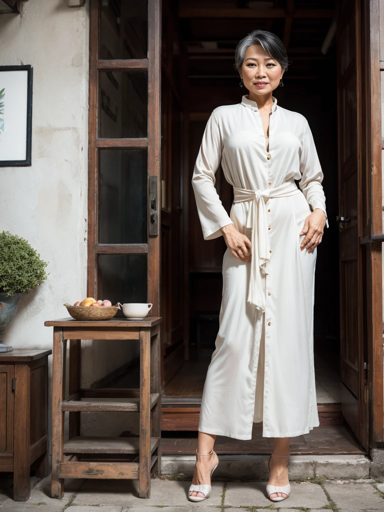 The best picture,The most realistic,4K clarity,Older Asian women,full body,