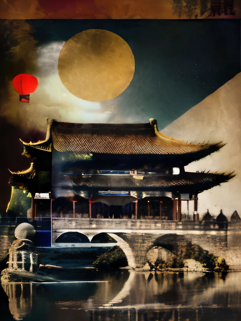 masterpiece, Surreal Collage, Collage《The Forgotten Gate of Time and Space and the Forbidden City》