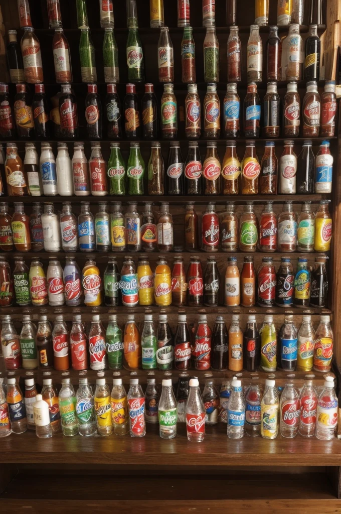 Empty soda bottles stacked