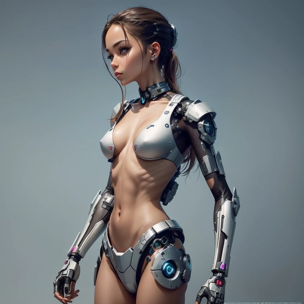 Cyborg Girl, ,thin micro bikini, cyborg implants ,beautyful face, beautyful body, perfect anatomy, sharp picture,