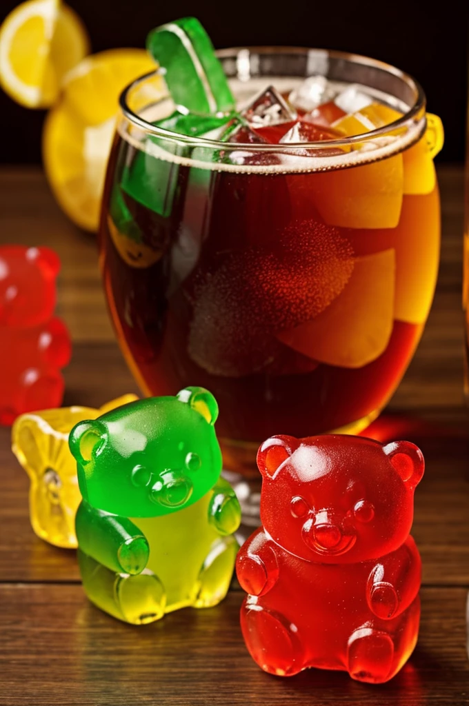 Create a gummy bear by drinking alcohol
