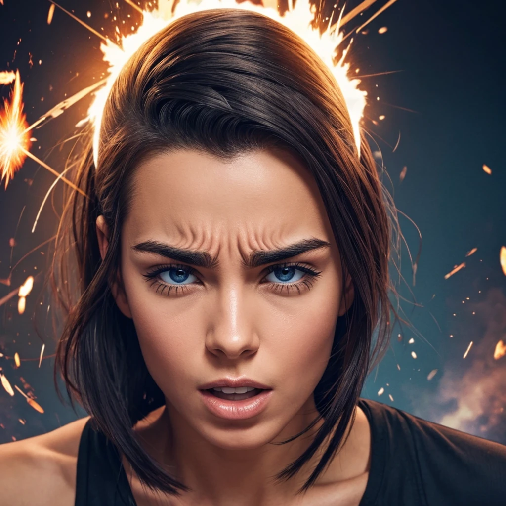 male woman Emotions explode