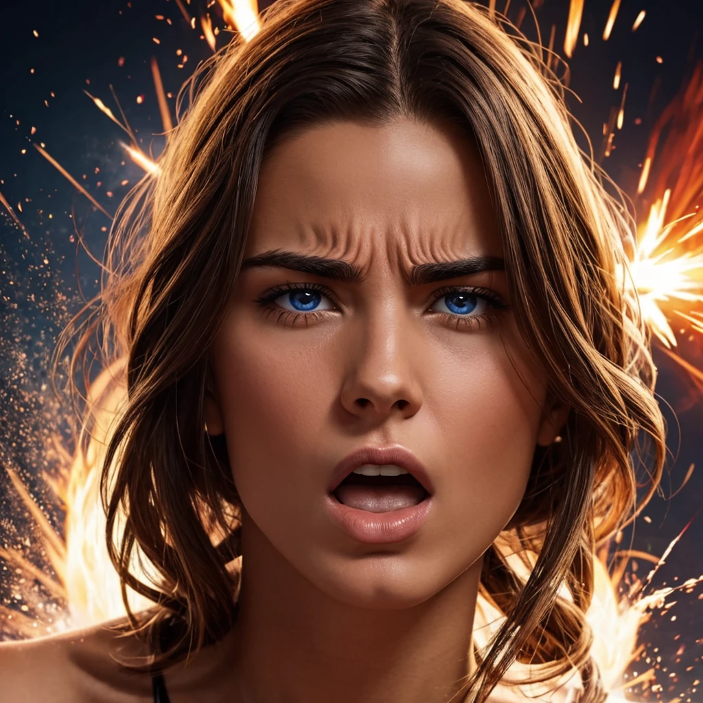 male woman Emotions explode