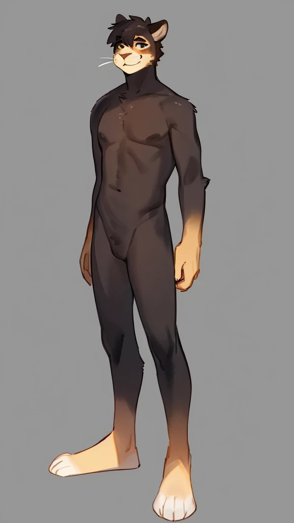 By bebebebebe, by lostgoose, by goonie-san, solo, standing, masculino, seal, sexi, hair, smiling, hagry, full body,nude