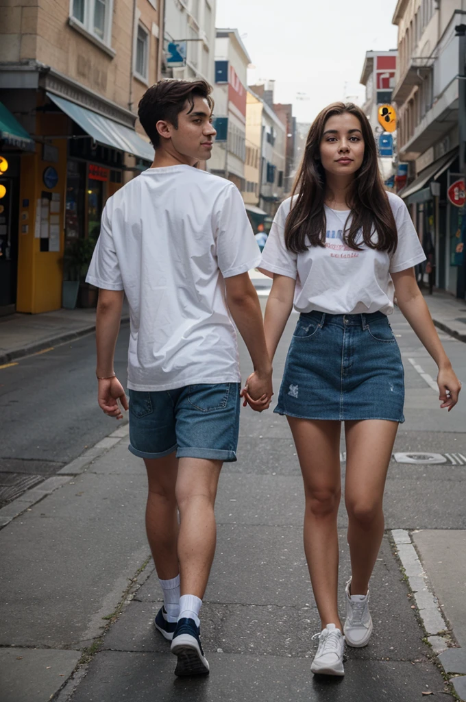create an image of two people holding hands
