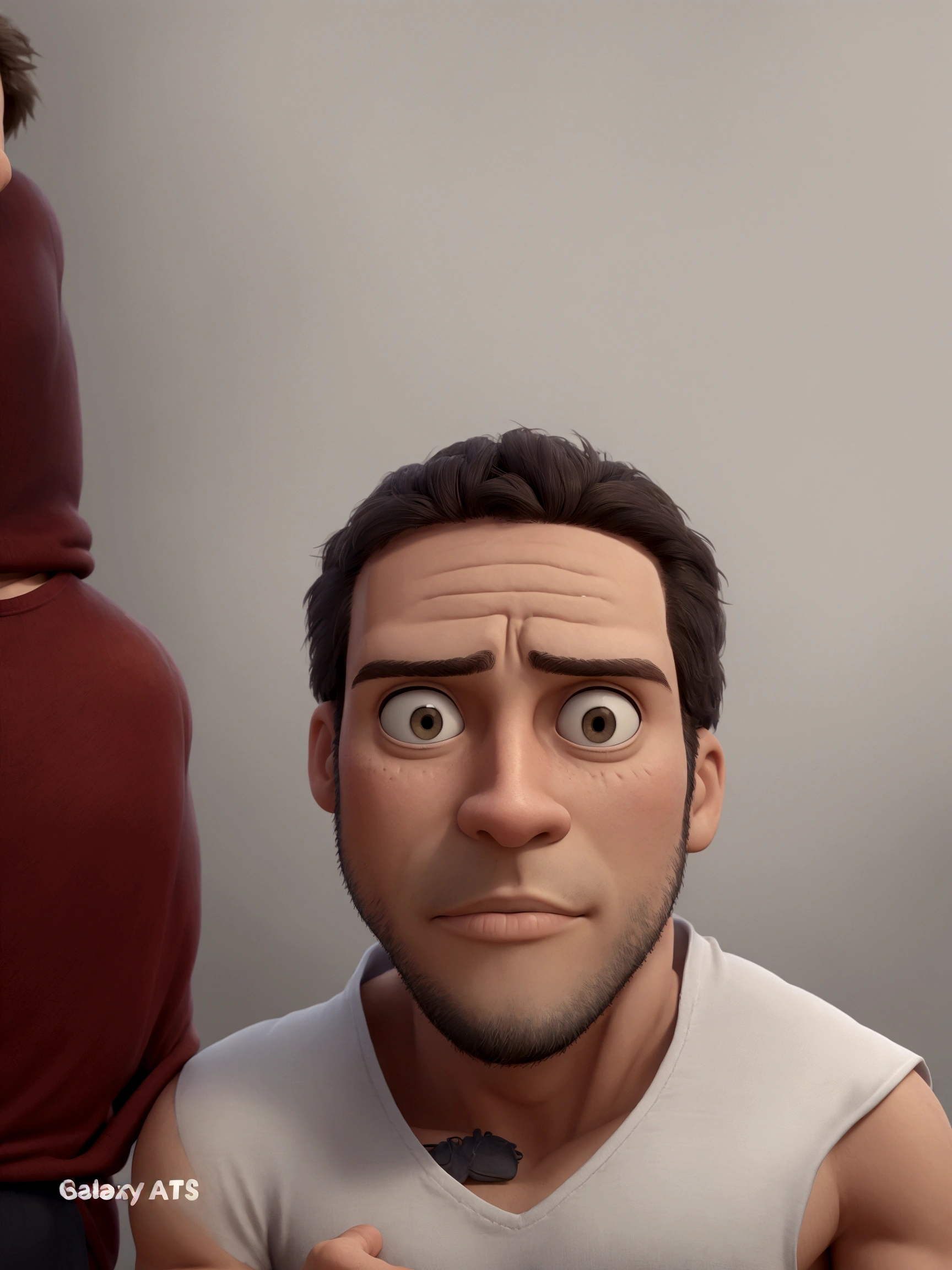 Man in tank top looking at camera high quality image
