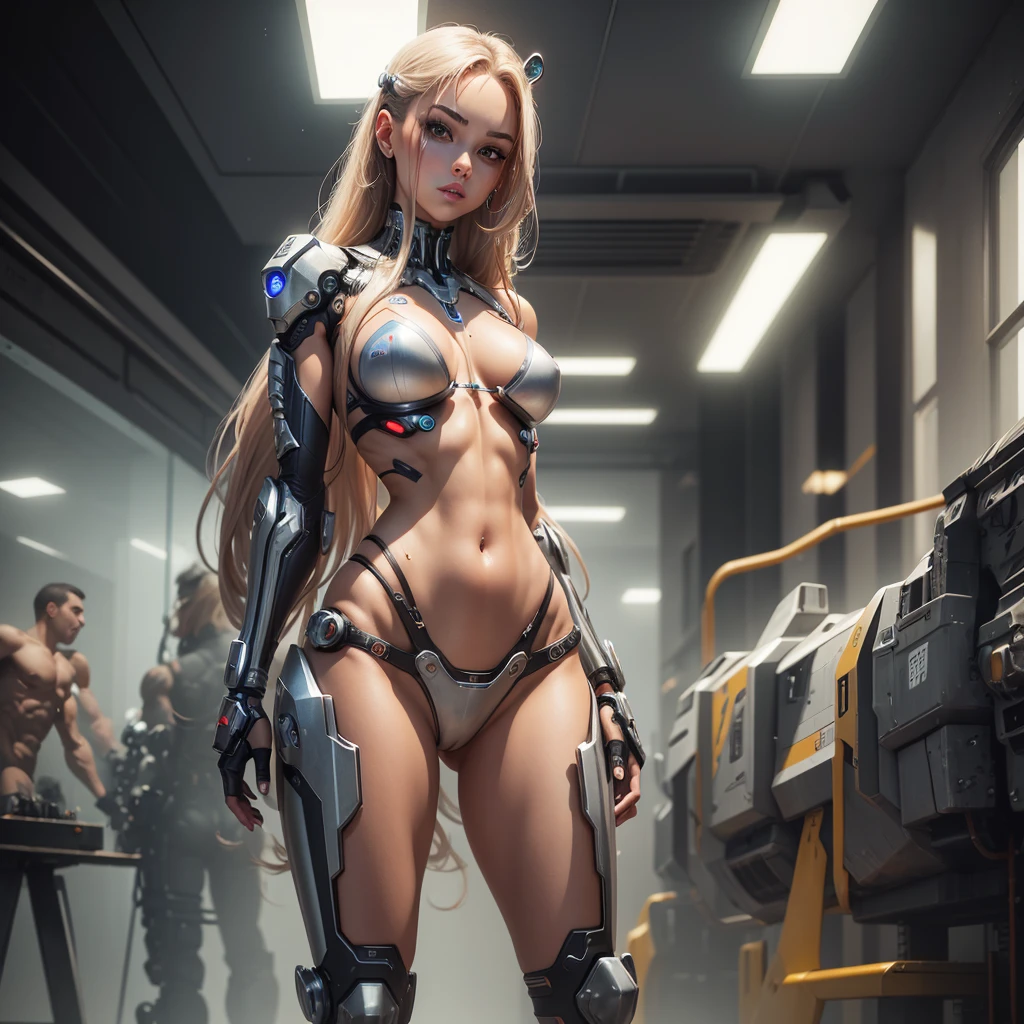 Cyborg Girl, ,thin micro bikini, cyborg implants ,beautyful face, beautyful body, perfect anatomy, sharp picture,