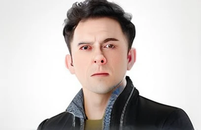 Hypeirealistic 3D Cartoon style character with big head.