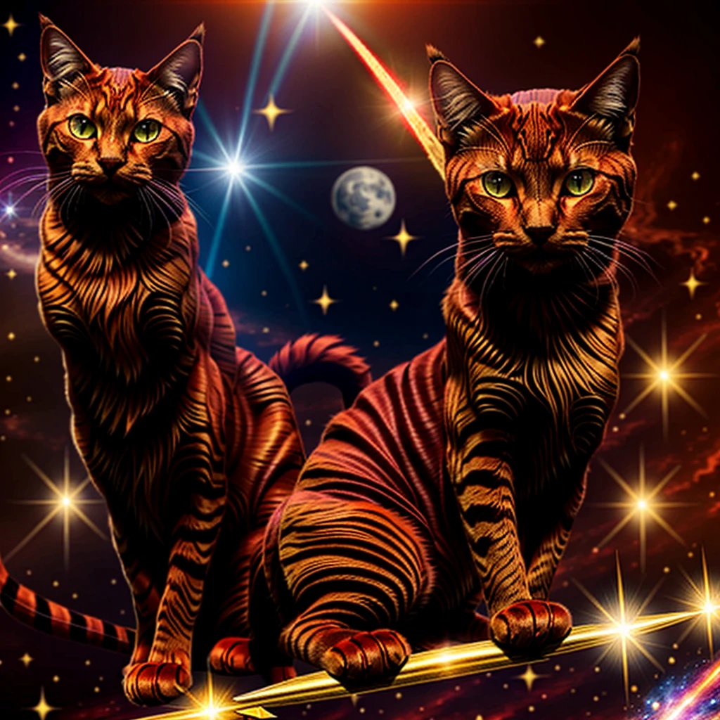 skiner is a crimson red cat, he has golden eyes and always dresses in a wizard's outfit with gold details. skiner with powers and travels through the galaxies