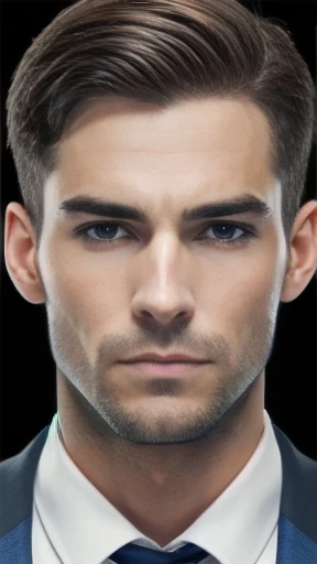 Men English focus in face