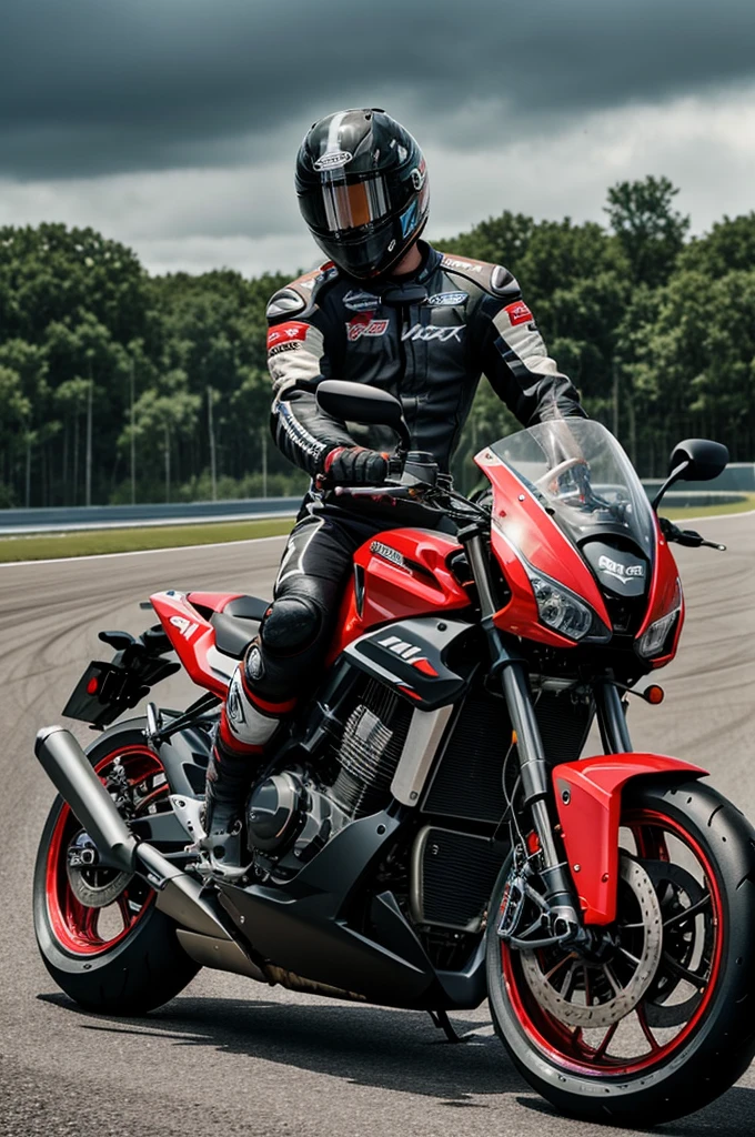 I want to create a motorcycle racing image Ax 100 a lightning cube