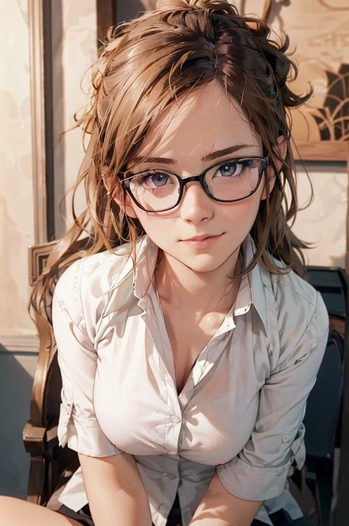 Masterpiece, 最high quality, high quality, High resolution, high quality texture, high quality shadows, High resolution, Beautiful details, Detailed CG, Detailed Texture, Realistic representation of face, Realistic, colorful, delicate, Cinematic Light, Side light, Lens flare, Ray Tracing, sharp concentrated, (1 Girl,concentrated:1.3), ( Intricate details, compensate, PureErosFaceV1:0.5), (細部まで美しいdelicateな顔, 緻密で美しいdelicateな瞳, Perfect Facial Proportions, Dense skin, Optimal ratio of four fingers to one thumb,Unified 8k wallpaper, Arms under chest, Modest chest, Wide Hips, Smooth upper abdomen, 35 years old, blue eyes, glasses, air fortress hair, blonde hair, house wife, the gaze of true love, lips of temptation, A look full of compassion ,a smile full of love, i love you, Acting lovey-dovey, I love you so much I'm crazy,
cabin attendant uniform,white blouse,tight fitting black skirt,black stockings, excellent secretary ,working as a secretary, wooden desk, wooden chair
