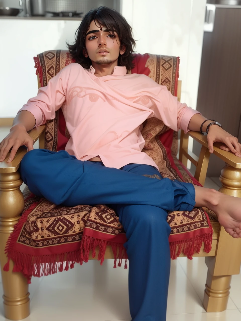 Looking lord Krishna handsome cute with play snakes