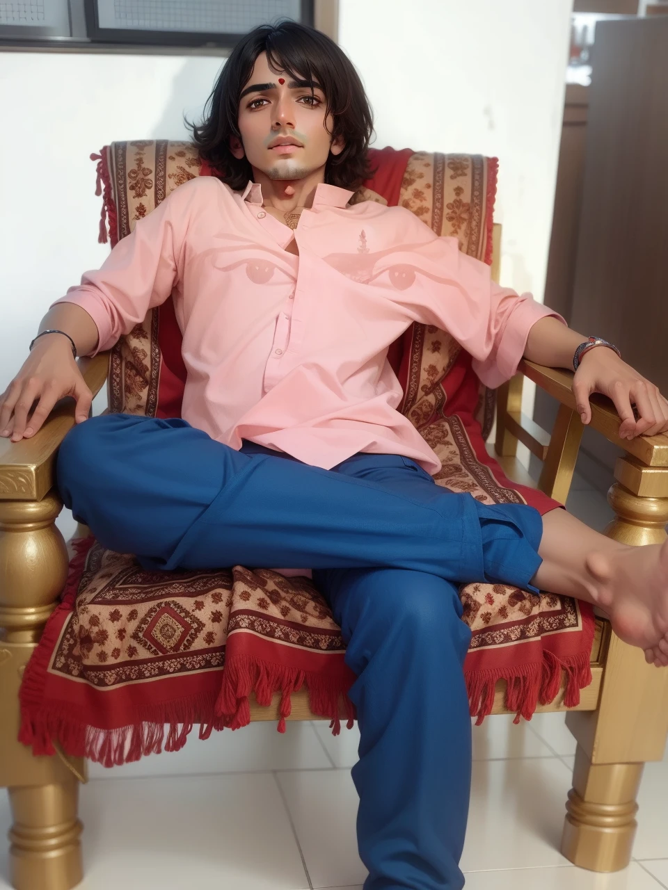Looking lord Krishna handsome cute with play snakes