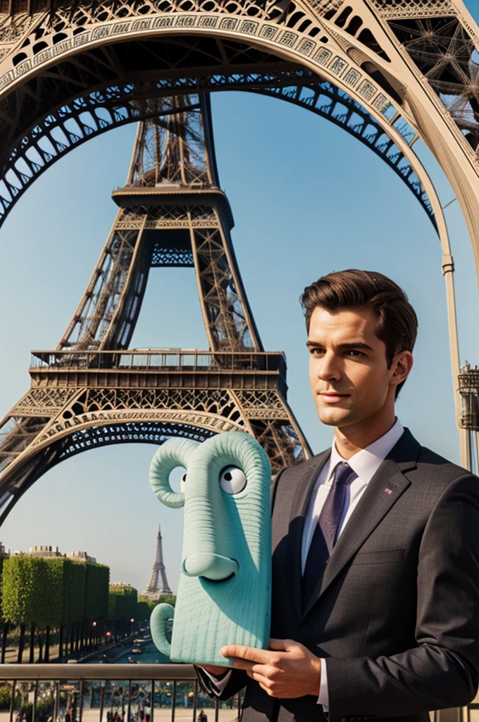 Handsome squidward at the eiffel tower