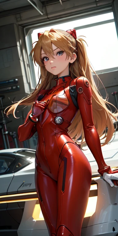 (Overhead view),dynamic angle,ultra-detailed, illustration, close-up, straight on, 1girl, 
 ((souryuu asuka langley, interface headset, red bodysuit:1.4, blonde)),Her eyes shone like dreamy stars,(glowing eyes:1.233),(beautiful and detailed eyes:1.1),(expressionless,closed mouth),(standing), 
(mechanic room with toolsand spaceship windowin a white SPACESHIP),
(night:1.2),dreamy, [[delicate fingers and hands:0.55]::0.85],(detail fingers),