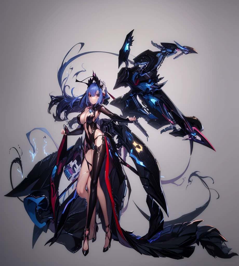 Generate the same character as the image, Full HD, 4K, no blur, keep the color mix of red and black, the anime style character, change the character's clothes, cute character,