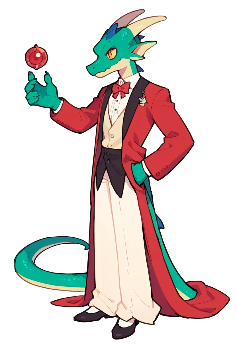 An evil young man, male adult, raising one hand, elegant, fancy clothes, white, male, dragon eye medallion, tall, white background