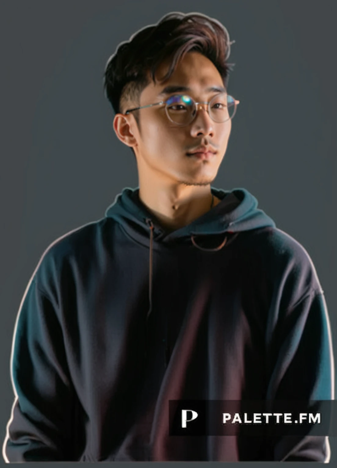 arafed man in a hoodie and glasses with a cell phone, high quality portrait, shigeto hirai yuya, photo in style of tyler mitchell, andrew thomas huang, very very low quality picture, lofi portrait, inspired by Yanjun Cheng, halfbody headshot, steve zheng, inspired by Russell Dongjun Lu, profile picture 1024px