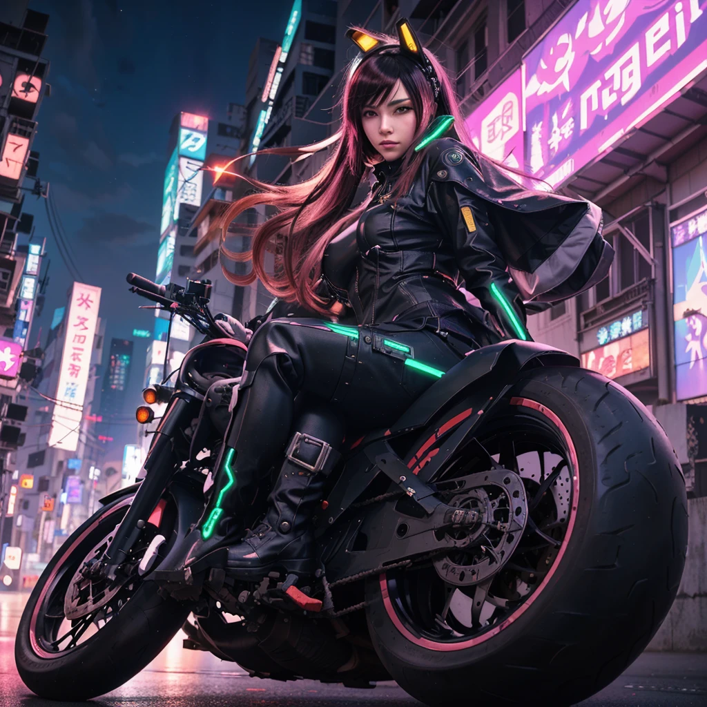 anime girl on a motorcycle in a city at night, anime ciberpunk art, digital cyberpunk anime art, sitting on a cyberpunk motorcycle, cyberpunk anime art, cyberpunk anime girl, female cyberpunk anime girl, anime rudo 8k, modern cyberpunk anime, digital cyberpunk - anime art, anime ciberpunk, 4K anime style, cyberpunk anime girl mech, 4k anime wallpaper, cyberpunk art style