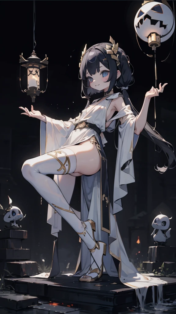 Big buttLoli,White silk tights,Pluto,Hades,Spooky style,Dark style,Dark Style,Netherworld Theme,Death Theme,White silk tights小Loli,White silk tights,希腊风格robe,White silk tights,Big Ass,Smile,Big butt,Fat buttocks,robe,希腊robe,Robe hem,Robe hem,thigh,肉感thigh,Hades background,Background of the Underworld,Dark Background,Loli,Loli,Loli,Loli,cute,little girl,cute,cute,Front view lens,Front view,Skeleton,Skeleton,throne,Smile