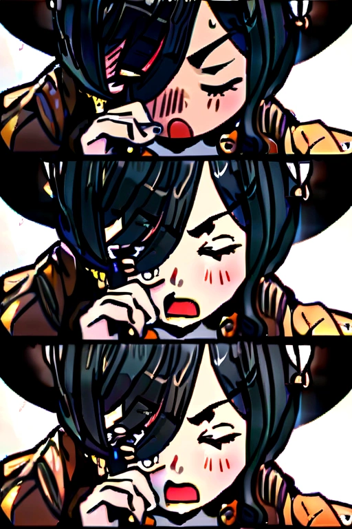 Girl named Weng, sneezing