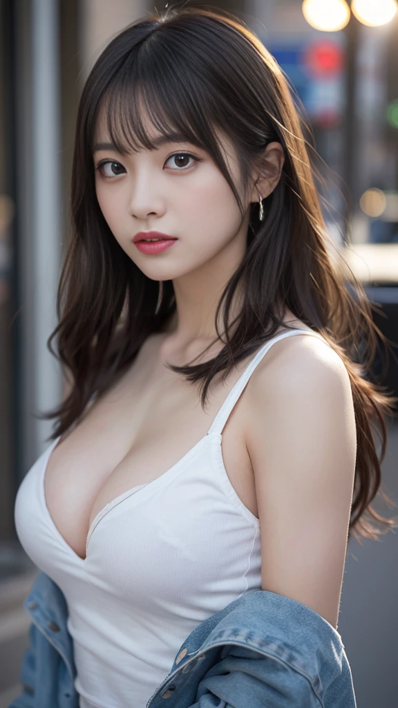 Browsing Caution,(RAW Photos, Highest quality),(Realistic, photo-Realistic:1.3),Highest quality,Very detailed,masterpiece,Super detailed,figure,One girl,upper_body,Dynamic Angle,world masterpiece theater,Messy_length_hair,Highest quality,Very detailed CG ユニティ 8k 壁紙,ink,wonderful,Cinema Lighting,lens_Flare,Big Breasts,