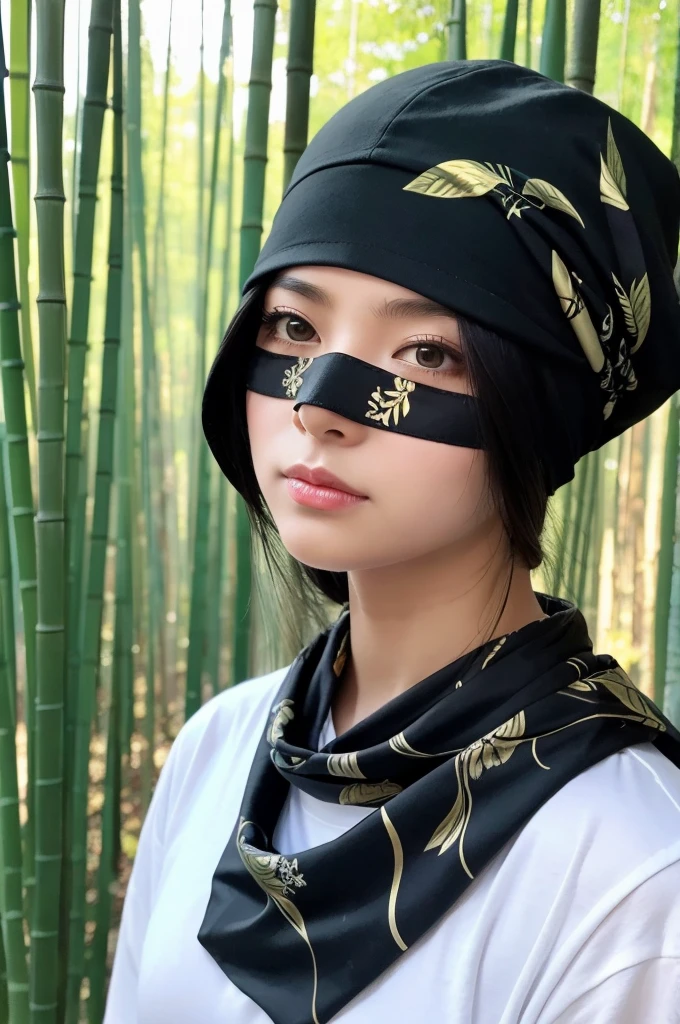Black gun Bamboo grove Bandana Mask cap anime