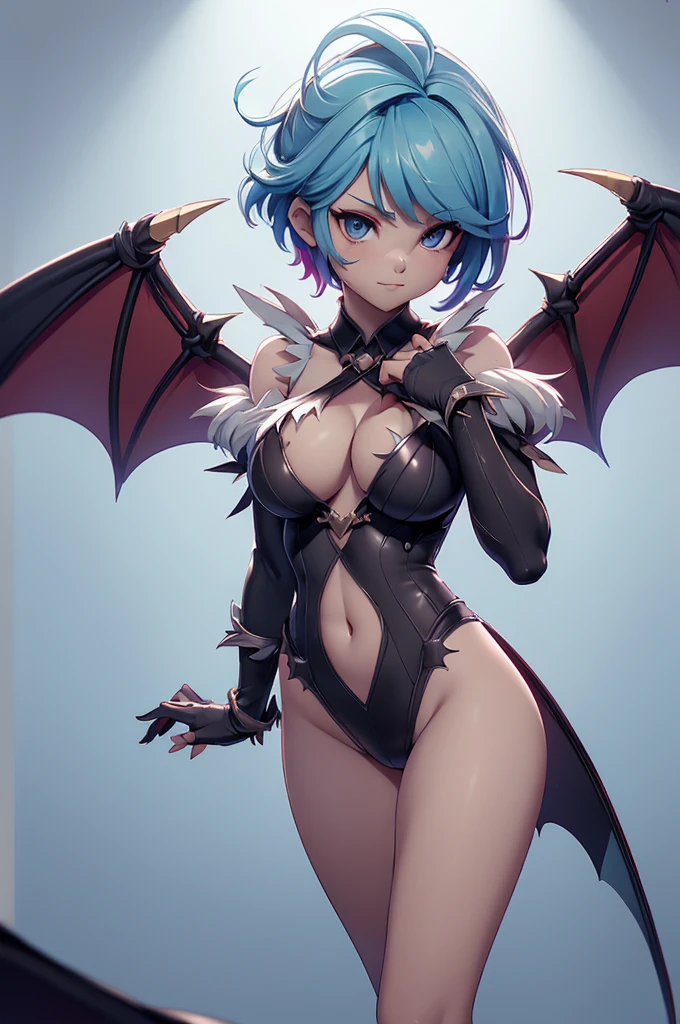 Mini morrigan aensland, (morrigan aensland), 独奏, ray tracing, 3D style, 3DMM, ((oses per photo)), ((oses au cada foto)), fully body,(Front view),(Costas Issue), (Emist on the left), show flat belly, (((oses per photo))),(very big breastsperfect ass, perfect and symmetrical eyes, (perfect handuturistic sword in hand)), ((short hair)),((Open wizard clothes)),white clothing with textured edges, skin fair, luauas detalhadas, White thigh-high tights with trim, auestido aberto au "au", Waist slender, big legs, low water, Show legs to the top of the waist, (broken fabric falling over the legs),((open top)),ultra realistic skin, realistic human eyes,ultra realistic skin,((striped shirt)),super sensual suit,(faixas au torno dos seios), colorfully,top with ruffles,((pubis with a lot of volume)),(big pubes),(extrauamente sensual),(very sensual),(red and black thaue),(((giant bat wings))),with bat wings,delta handle bikini,((showing legs and feet)),view from below,((showing off your beautiful legs)),(red top),((showing off your beautiful legs)),((showing off your legs)),((bumbum aupinado)),(((super sensual))),((crossed rise))
