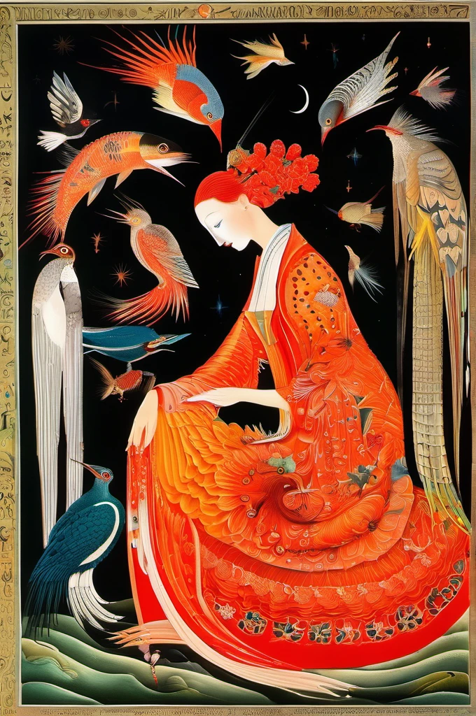 Leonora Carrington style - previous art in the style of Remedios Varro and Ernst Haeckel,regionalism,Qi Baishi's Chinese Art,(Forbidden City),苏维埃社会regionalism联盟,Soviet Union,(Trotsky),(((Scythe and hammer)))
