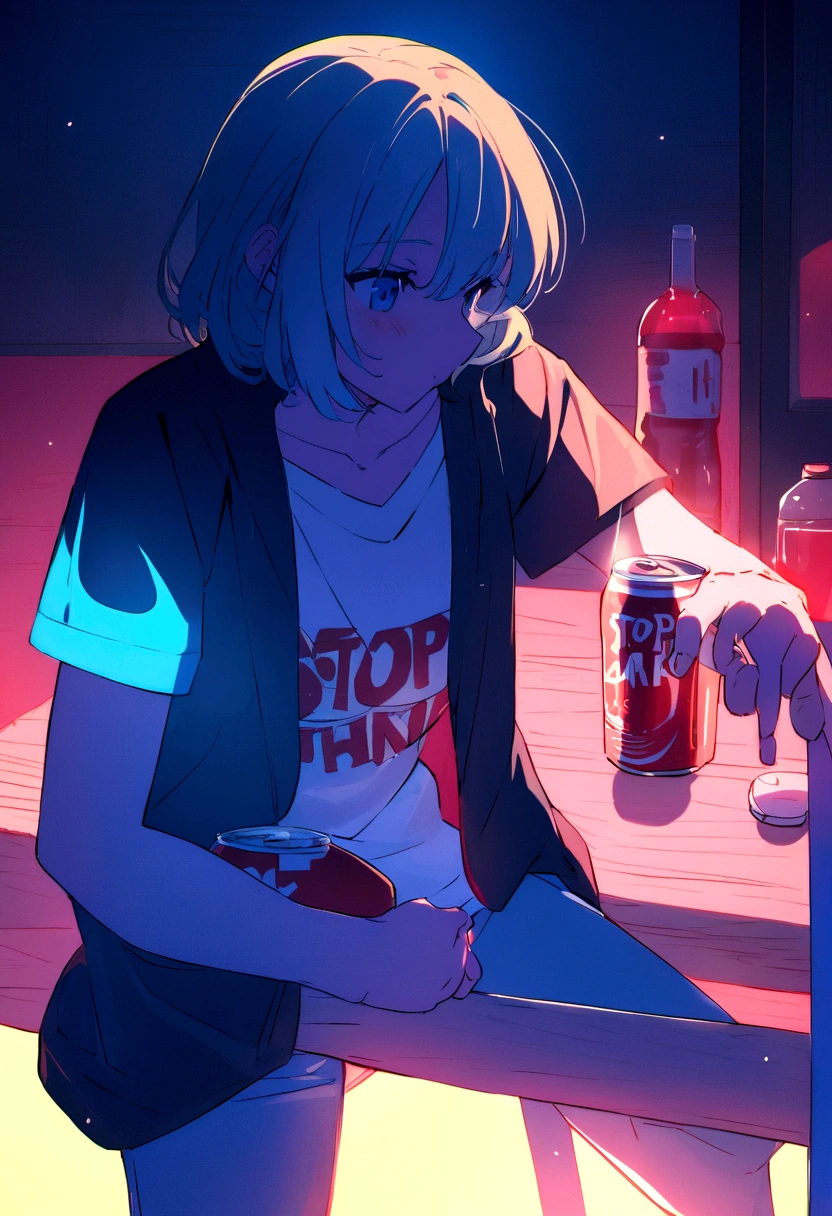 Make a wallpaper that shows: STOP DRINKING COKE. Stop and think: Did you know a single can of Coke contains about 39 grams of sugar? That's more than the daily recommended limit! Let's make healthier choices today. Highlight the word "STOP DRINKING COKE" make it anime vibe