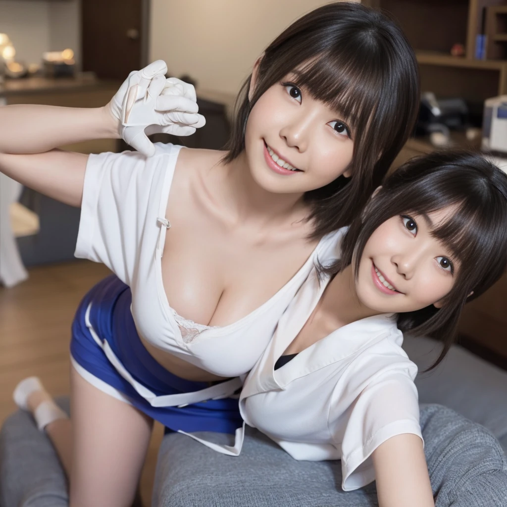 (nurse、シースルーのnurseウェア、Micro Pencil Skirt、小さいnurseキャップ、Dental Assistant、Ass、Black Hair、Big Ass、Health Room)、Extremely sexy、smile、Professional Lighting、Small waist、Beautiful adult woman、Captivating thighs、Very large breasts、Cleavage、