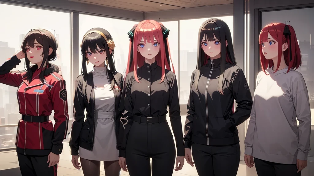 bangs,brown_hair, long_hair,red eyes,lipstick,makeup,
BREAK ((Official Outfit:1.5)),
BREAK Cyberpunk_CityView, Before Window, standing at attention,armpits,arm up,
BREAK (masterpiece:1.2), best quality, high resolution, unity 8k wallpaper, (illustration:0.8), (beautiful detailed eyes:1.6), extremely detailed face, perfect lighting, extremely detailed CG, (perfect hands, perfect anatomy),