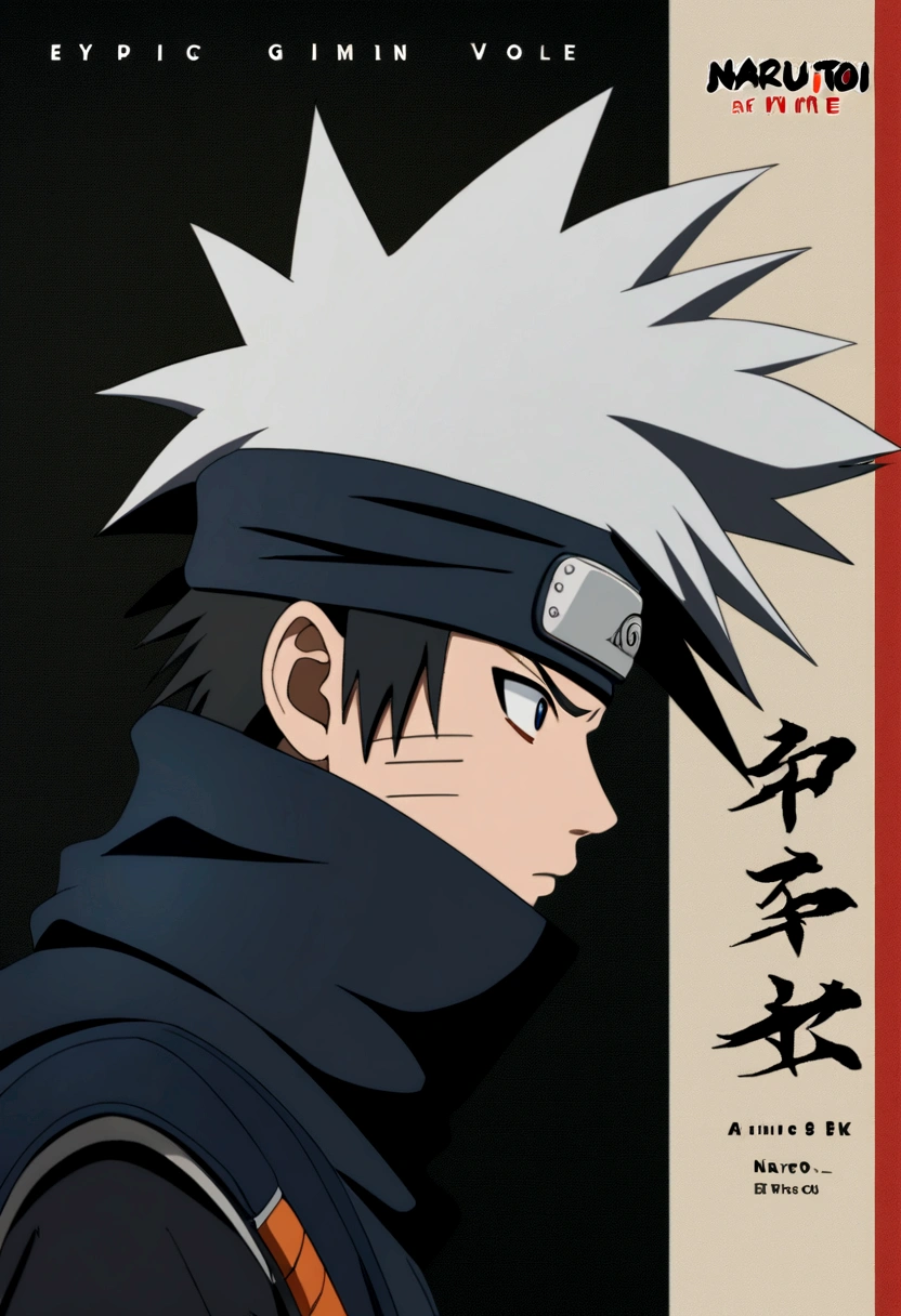 a closeup of a person with a red and black background, kakashi, Kakashi Hatake, 4K anime style, epic anime style, naruto art style, shinobi, Shoot anime art style, anime rudo 8k, anime cover, ninja , profile photo 1024px