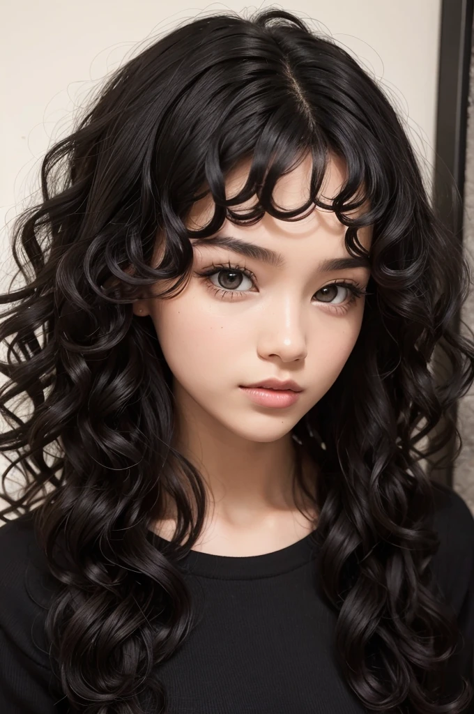 black curly hair