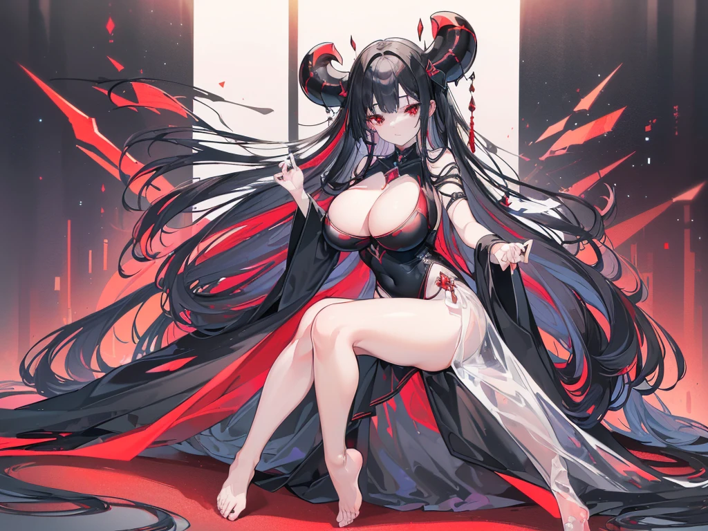 (Exquisite eyes),(Clear and beautiful eyes:1.61),masterpiece, ung girl,(Black clothes and some red gems), Black long hair, (She has a huge red gem on her chest), Good Hand,((The Havoc of StarCraft)),full-body shot,Fighting Stance,(Red Eyes:1.466),short and small,(Very big breasts:1.35),(Pretty Face),(full-body shot:1.33),Beautiful hands