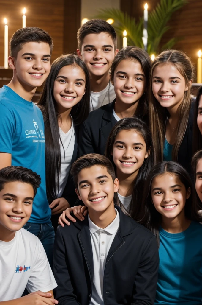 I would like an image of an invitation for a Christian youth service where the sponsor is Young People Reborn of the Church of Christ Jesus., the address Baarrio August 30, the time 6pm, the date Friday June 21,
I want it to be very youthful and striking.