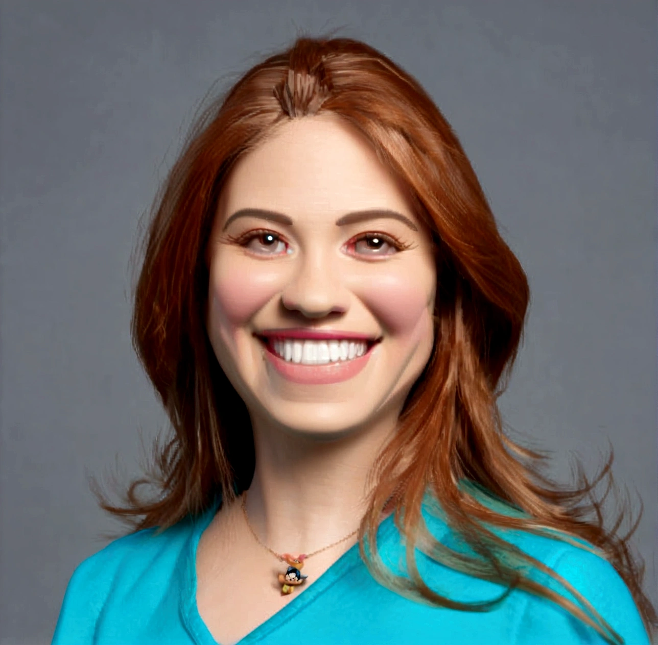 woman smiling, redheadwear, dark shaped eyes, cartoon character, animation character, stylized character, animation style rendering, 3d stylized, Arnold Maya rendering, Stylized 3D rendering, toon render screenshot, 3d character, 3d character, Stylized 3D rendering, 3D character rendering, cartoon character, Personagem de close up, character posing, (Pixar-style) (master part:1.2) (bokeh) (best qualityer) (skin detailed) (detailed texture) (8K) (Argilla) (cinematic lighting) (sharp focus