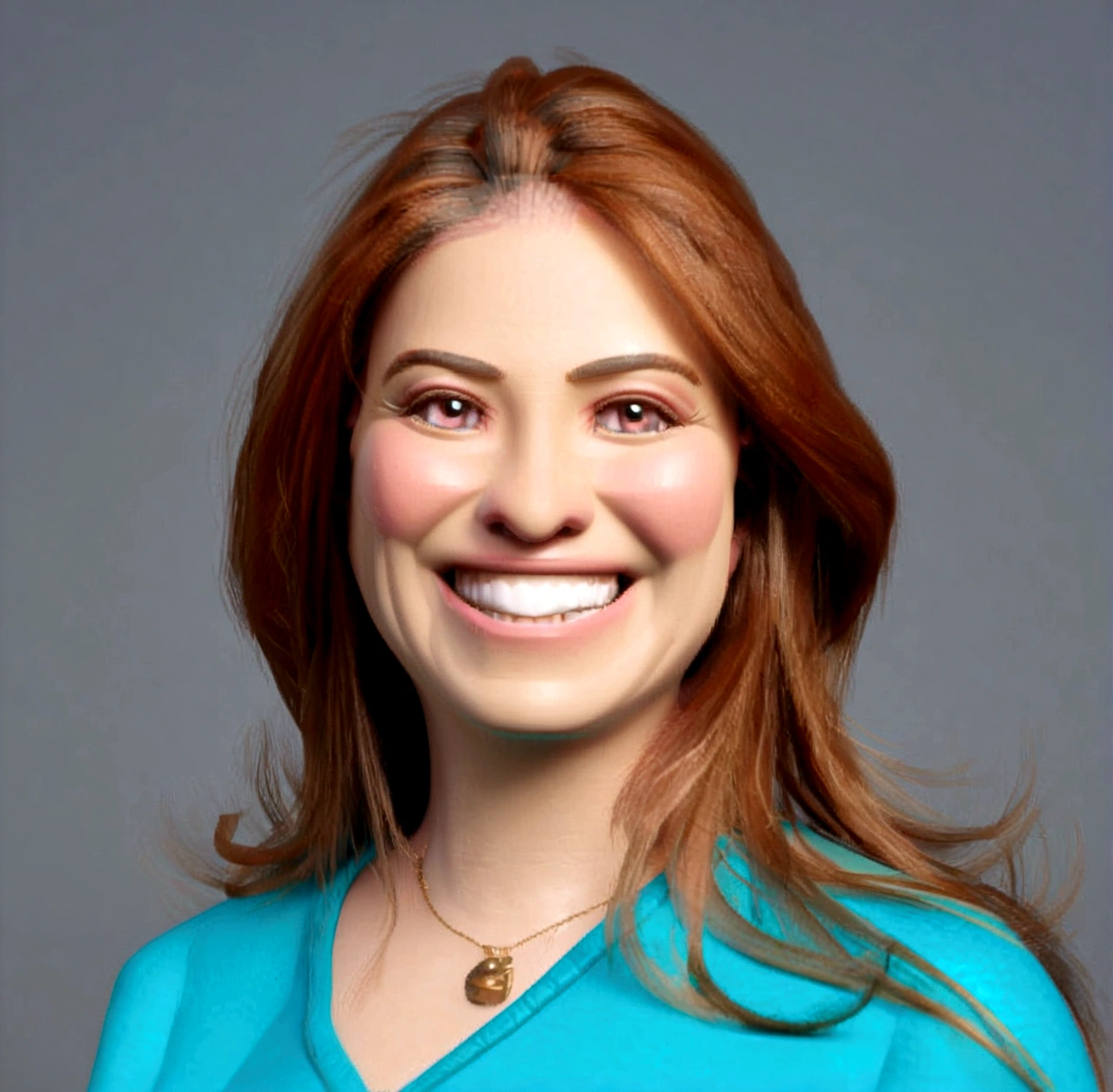 woman smiling, redheadwear, dark shaped eyes, cartoon character, animation character, stylized character, animation style rendering, 3d stylized, Arnold Maya rendering, Stylized 3D rendering, toon render screenshot, 3d character, 3d character, Stylized 3D rendering, 3D character rendering, cartoon character, Personagem de close up, character posing, (Pixar-style) (master part:1.2) (bokeh) (best qualityer) (skin detailed) (detailed texture) (8K) (Argilla) (cinematic lighting) (sharp focus