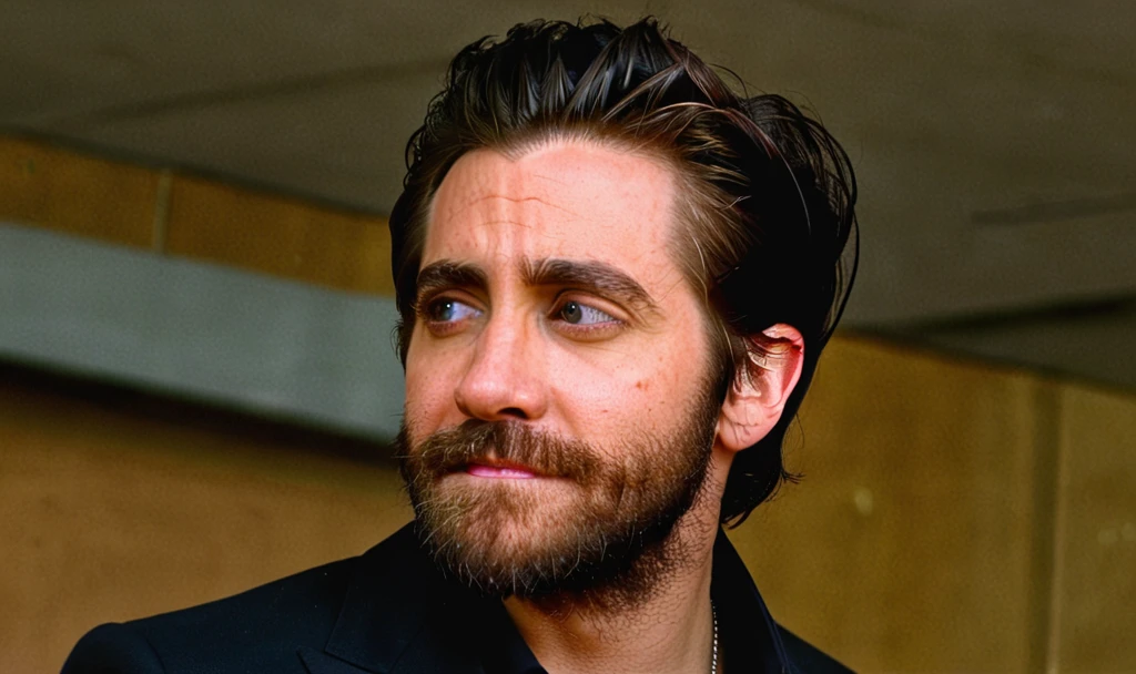 Gyllenhaal, black hair, beard, spidermen, medium full shot