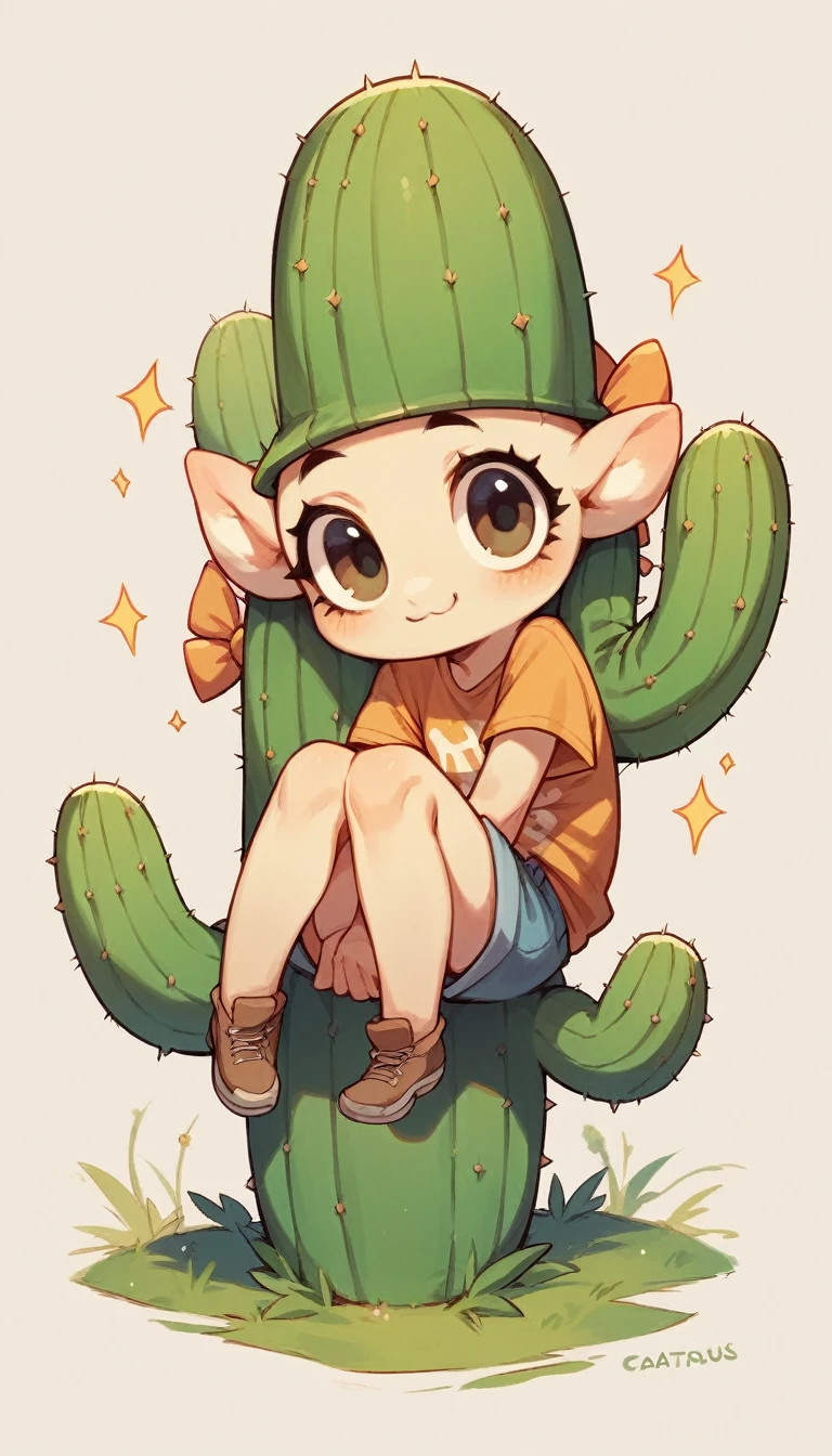 (Cute cactus monster:1.2), legs