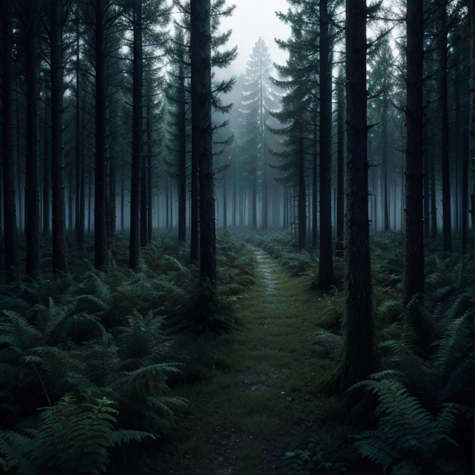 Image of a horror forest at night 2.560 x 1.440 pixels