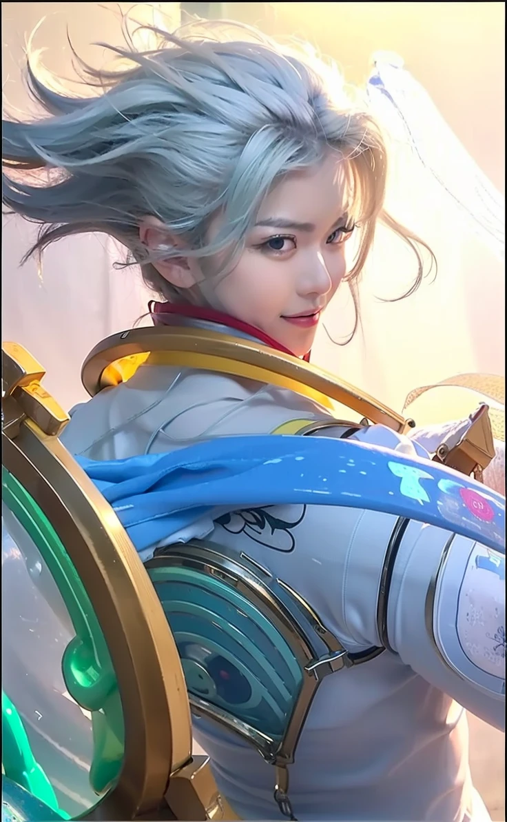 (8K, RAW photo, Best quality, Masterpiece:1.2), (Realistic, photo-realistic:1.37), Best quality, Ultra-high resolution, nfsw back lights, light leaks, Dynamic lighting, Slim, Smooth skin, (pureerosface_v1:1), Bond, navel, Kpop idol, (Beautiful detailed eyes:1),(Beautiful detailed face:1),(freebuffing:1.2), Outdoors, ulzzang-6500, 1boys, standing, Upper body, (:1.2), , from the front side, Front view, view the viewer, Huge breasts, arms back behind, street, Sunlight,