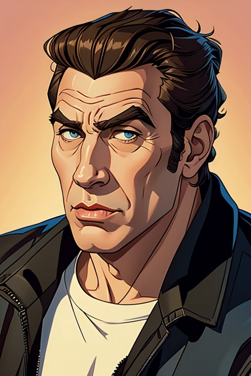 Three quarter face view of Kramer from the sitcom Seinfeld