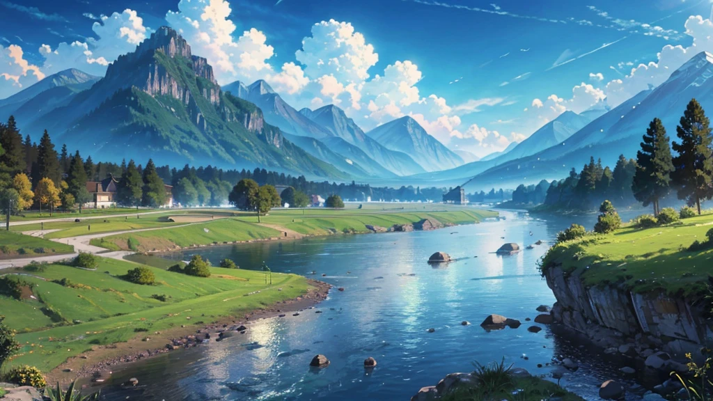 high resolution,high definition,High quality,terrain,realistic,sky,along the river,Walking Directions